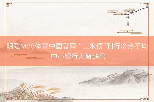 明陞M88体育中国官网 “二永债”刊行冷热不均 中小银行大皆缺席