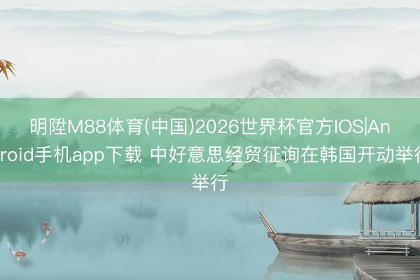 明陞M88体育(中国)2026世界杯官方IOS|Android手机app下载 中好意思经贸征询在韩国开动举行