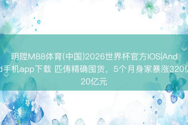 明陞M88体育(中国)2026世界杯官方IOS|Android手机app下载 匹俦精确囤货，5个月身家暴涨320亿元