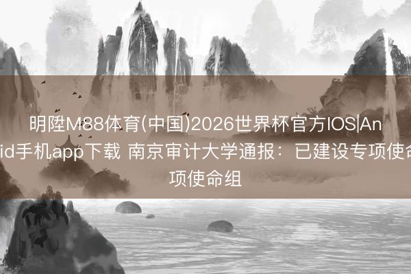 明陞M88体育(中国)2026世界杯官方IOS|Android手机app下载 南京审计大学通报：已建设专项使命组
