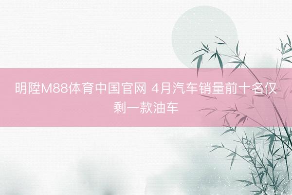 明陞M88体育中国官网 4月汽车销量前十名仅剩一款油车