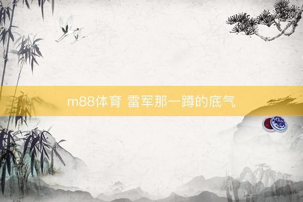 m88体育 雷军那一蹲的底气