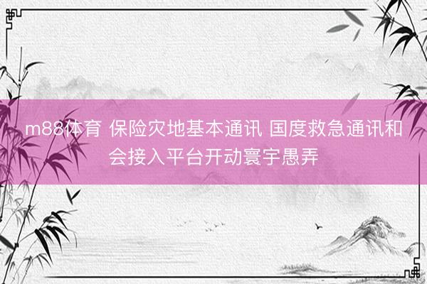 m88体育 保险灾地基本通讯 国度救急通讯和会接入平台开动寰宇愚弄