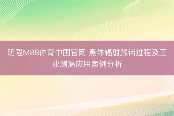 明陞M88体育中国官网 黑体辐射践诺过程及工业测温应用案例分析