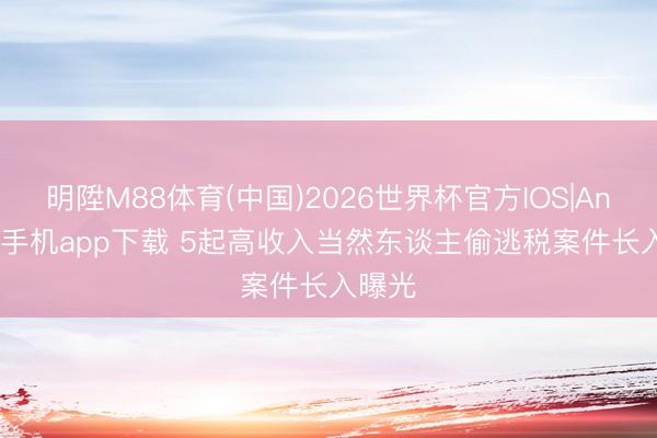 明陞M88体育(中国)2026世界杯官方IOS|Android手机app下载 5起高收入当然东谈主偷逃税案件长入曝光
