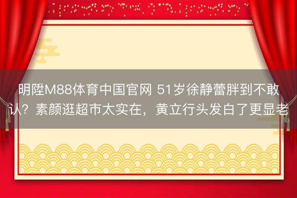 明陞M88体育中国官网 51岁徐静蕾胖到不敢认？素颜逛超市太实在，黄立行头发白了更显老