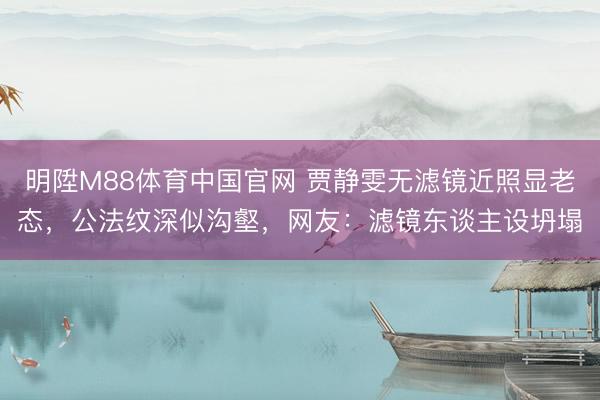 明陞M88体育中国官网 贾静雯无滤镜近照显老态，公法纹深似沟壑，网友：滤镜东谈主设坍塌