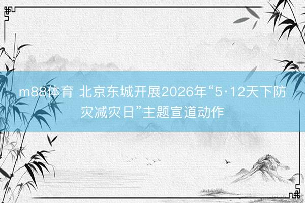 m88体育 北京东城开展2026年“5·12天下防灾减灾日”主题宣道动作
