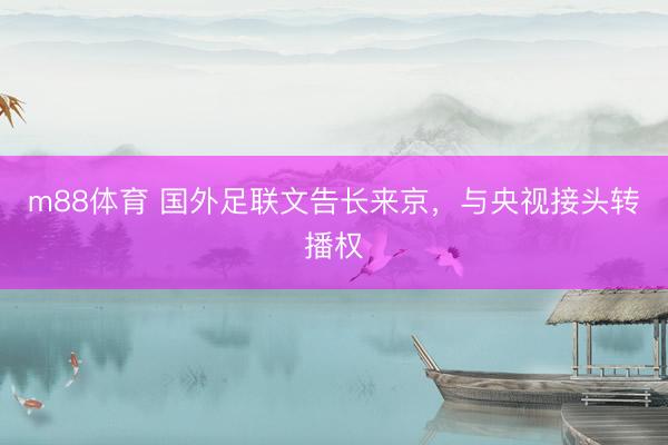 m88体育 国外足联文告长来京，与央视接头转播权